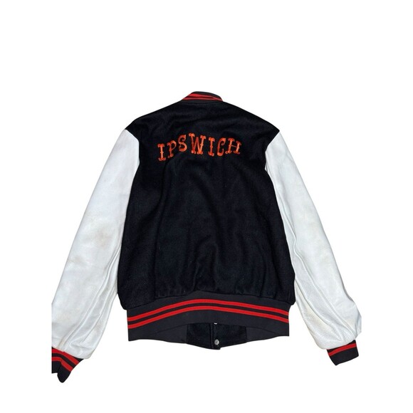Vintage 80s Letterman’s varsity Jacket Ipswich Massachusetts 42 Leather‎ Wool - Picture 2 of 8